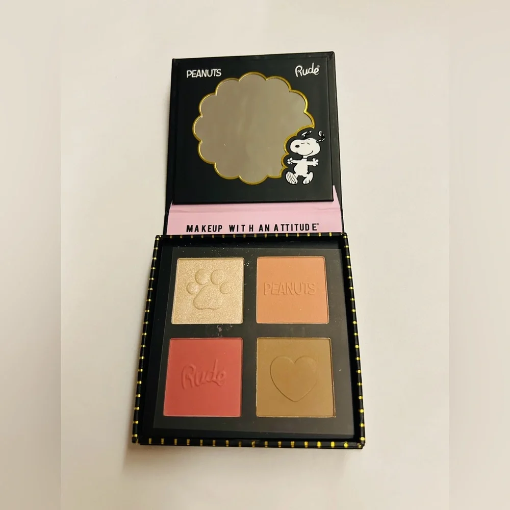 New Peanuts Face Palette Blush Highlighter Contour Rude Cosmetics